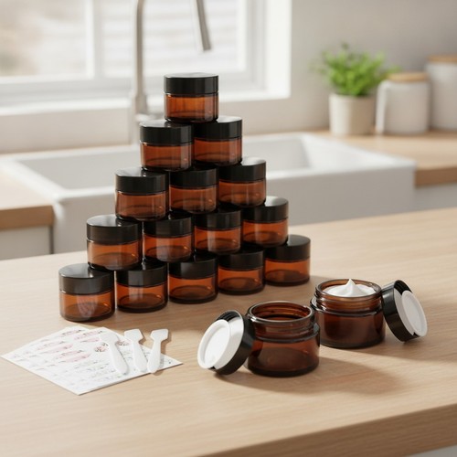 Amber glass jars 24 pack - oz, jars,24